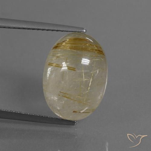 8.12ct Натуральный Очень светлый золотисто-коричневый Рутиловый кварц, Овал, Прозрачный