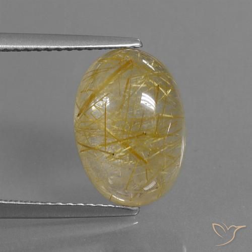 5.72ct Натуральный Землисто-желтый Рутиловый кварц, Овал, Прозрачный