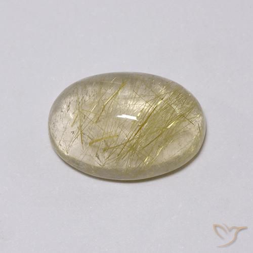 4.97ct Натуральный Светло-желтый Рутиловый кварц, Овал, Прозрачный