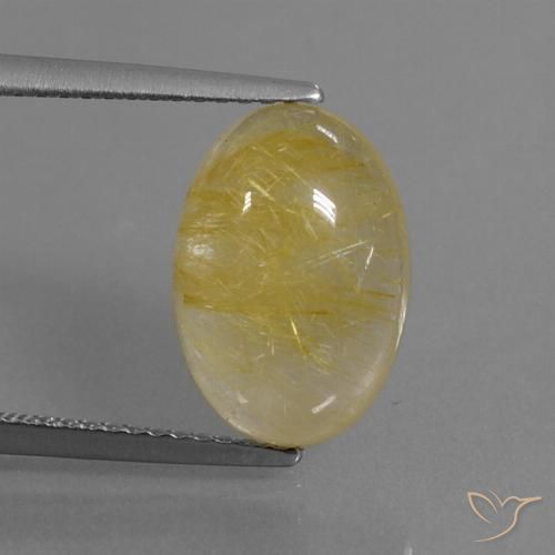 5.06ct Натуральный Яркое золото Рутиловый кварц, Овал, Прозрачный