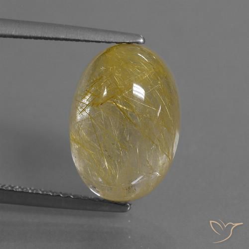 5.47ct Натуральный Желтоватое золото Рутиловый кварц, Овал, Прозрачный