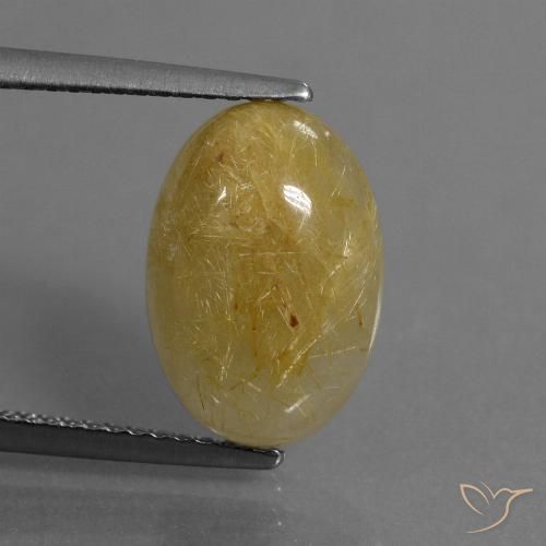 4.56ct Натуральный Золотисто-желтый Рутиловый кварц, Овал, Полупрозрачный
