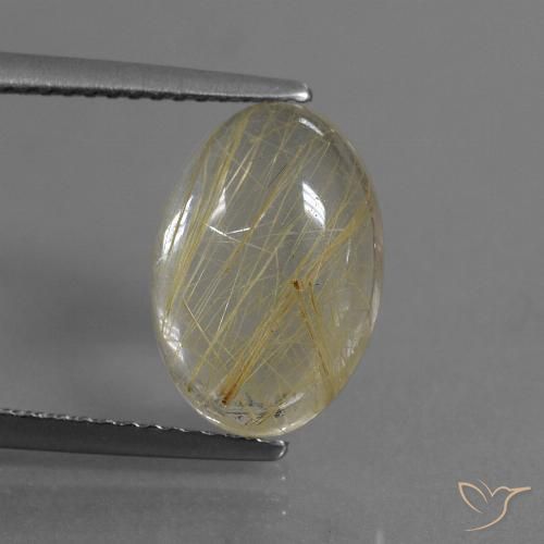 4.05ct Натуральный Очень светлый золотисто-коричневый Рутиловый кварц, Овал, Прозрачный