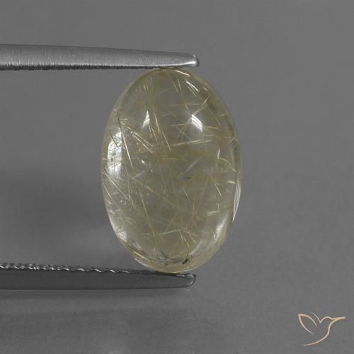 4.08ct Натуральный Землисто-желтый Рутиловый кварц, Овал, Прозрачный