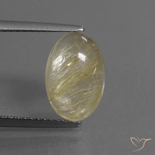 3.59ct Натуральный Светло-желтый Рутиловый кварц, Овал, Прозрачный