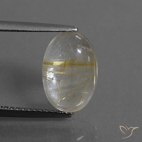 3.12ct Натуральный Очень светлый золотисто-коричневый Рутиловый кварц, Овал, Прозрачный