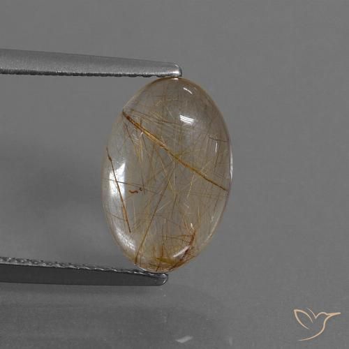 3.06ct Натуральный Очень светлый смуглый коричневый Рутиловый кварц, Овал, Прозрачный