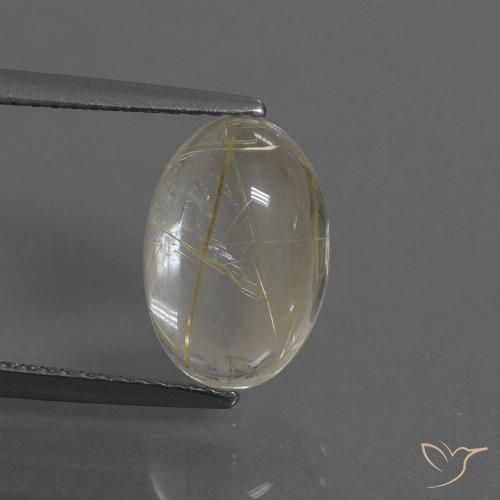 3.27ct Натуральный Очень светлый золотисто-коричневый Рутиловый кварц, Овал, Прозрачный
