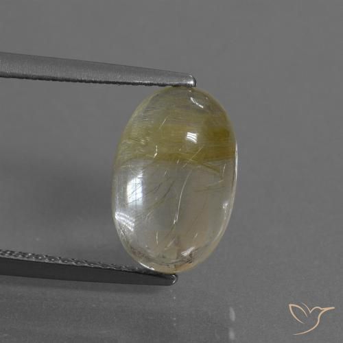 4.09ct Натуральный Светло-желтый Рутиловый кварц, Овал, Прозрачный