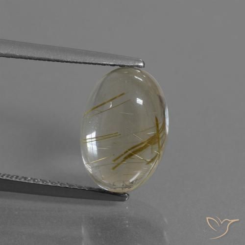 4.38ct Натуральный Очень светлый золотисто-коричневый Рутиловый кварц, Овал, Прозрачный