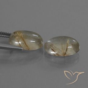 9.84 карата, натуральный Очень светлый золотисто-коричневый Рутиловый кварц, Овал, Прозрачный