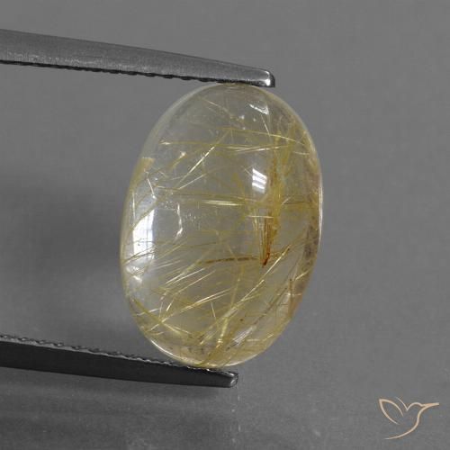 5.19ct Натуральный Очень светлый золотисто-коричневый Рутиловый кварц, Овал, Прозрачный