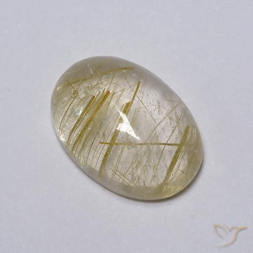 5.25ct Натуральный Очень светлый золотисто-коричневый Рутиловый кварц, Овал, Прозрачный