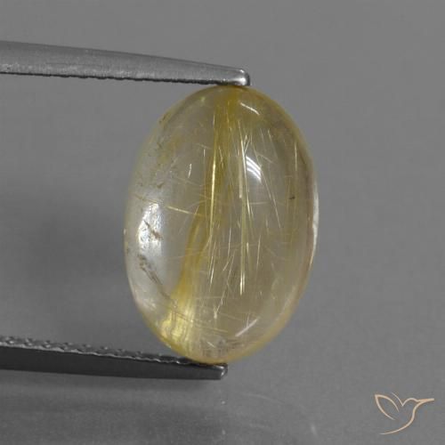 4.99ct Натуральный Очень светлый золотисто-коричневый Рутиловый кварц, Овал, Прозрачный