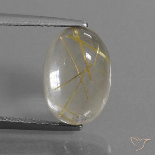 5.34ct Натуральный Светло-желтый Рутиловый кварц, Овал, Прозрачный
