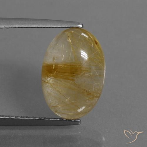 4.68ct Натуральный Очень светлый золотисто-коричневый Рутиловый кварц, Овал, Прозрачный