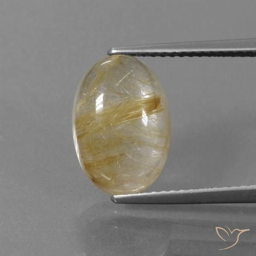 4.57ct Натуральный Очень светлый золотисто-коричневый Рутиловый кварц, Овал, Прозрачный