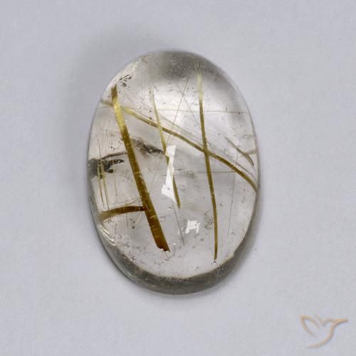 6.44ct Натуральный Светло-коричневый Рутиловый кварц, Овал, Прозрачный