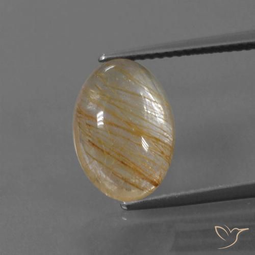 4.60ct Натуральный Очень светло-коричневый Рутиловый кварц, Овал, Прозрачный