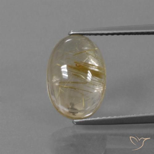 4.36ct Натуральный Очень светлый золотисто-коричневый Рутиловый кварц, Овал, Прозрачный