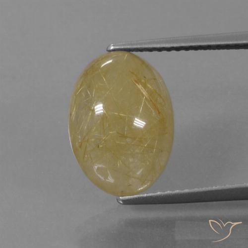 5.66ct Натуральный Дижонский желтый Рутиловый кварц, Овал, Прозрачный