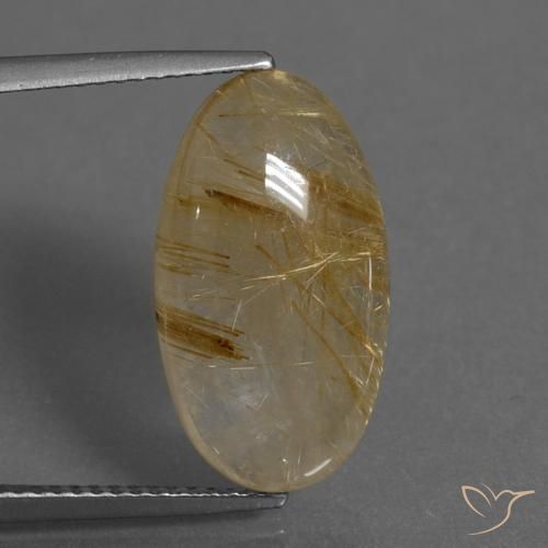 8.23ct Натуральный Очень светлый золотисто-коричневый Рутиловый кварц, Овал, Полупрозрачный