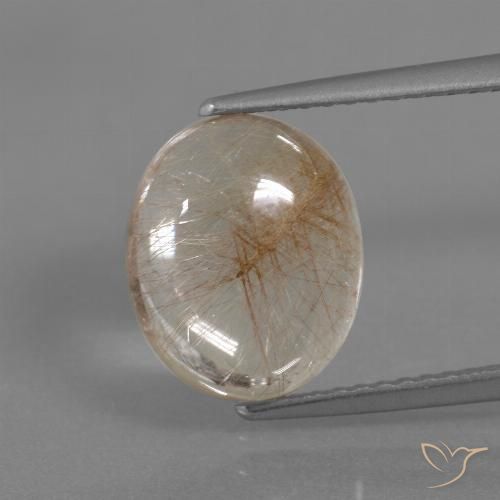 3.95ct Натуральный Ясный и золото-бронзовый Рутиловый кварц, Овал, Прозрачный