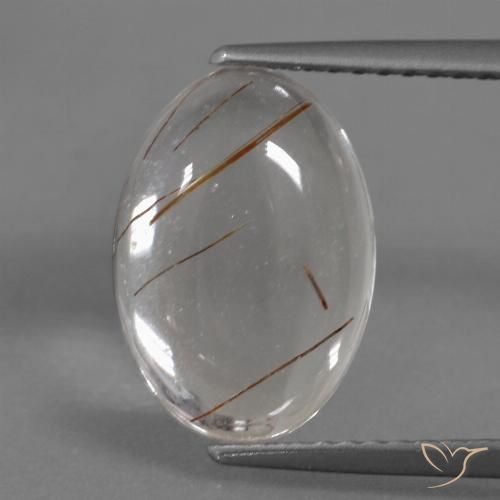 3.45ct Натуральный Очистить с медью Рутиловый кварц, Овал, Прозрачный