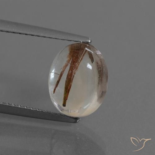 3.48ct Натуральный Очистить с медью Рутиловый кварц, Овал, Прозрачный