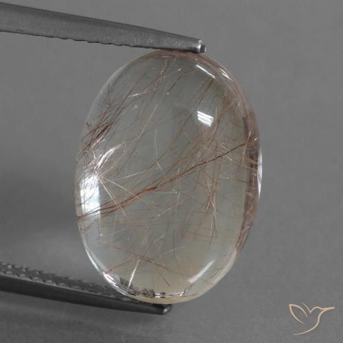 8.28ct Натуральный Очистить с медью Рутиловый кварц, Овал, Прозрачный