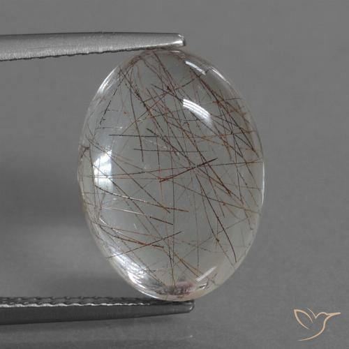 8.10ct Натуральный Очистить с медью Рутиловый кварц, Овал, Прозрачный