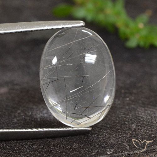 8.50ct Натуральный Очистить с черным Рутиловый кварц, Овал, Прозрачный