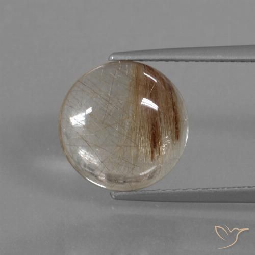 4.31ct Натуральный Теплый коричневый Рутиловый кварц, Круглый, Прозрачный