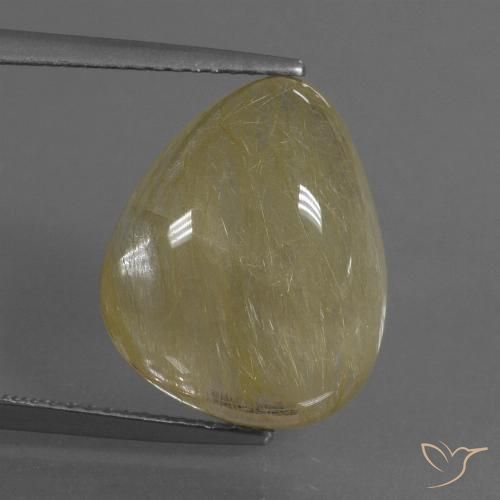 10.83ct Натуральный Светло-желтый Рутиловый кварц, Форма груши, Полупрозрачный