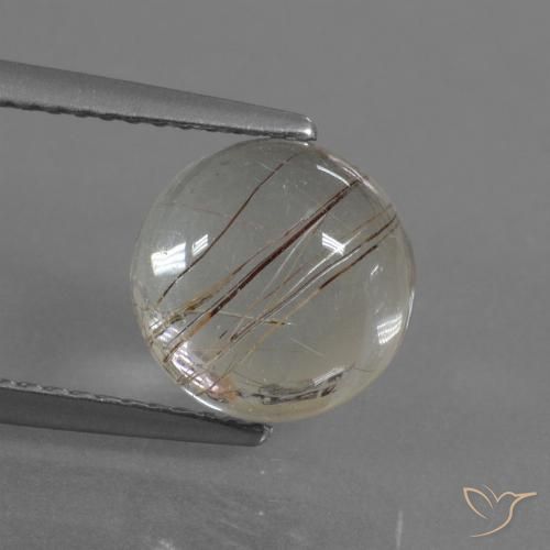 3.14ct Натуральный Светло-коричневый Рутиловый кварц, Круглый, Прозрачный