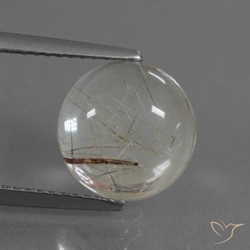 3.48ct Натуральный Светло-коричневый Рутиловый кварц, Круглый, Прозрачный
