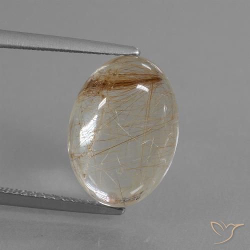 6.48ct Натуральный Теплый коричневый Рутиловый кварц, Овал, Прозрачный