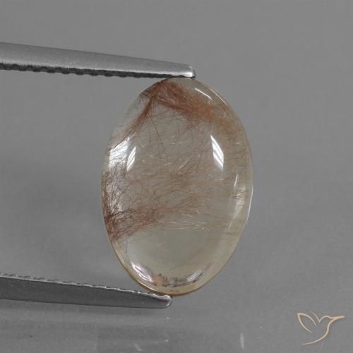 3.64ct Натуральный Очистить с медью Рутиловый кварц, Овал, Прозрачный
