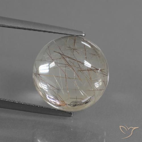 6.66ct Натуральный Очень светло-коричневый Рутиловый кварц, Круглый, Прозрачный