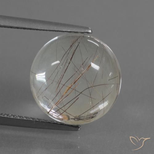 6.24ct Натуральный Светло-коричневый Рутиловый кварц, Круглый, Прозрачный