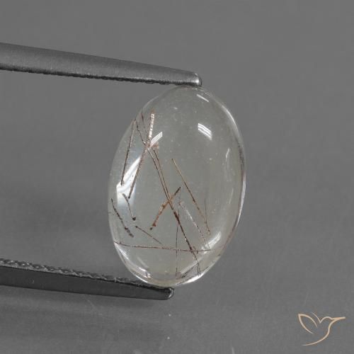 3.08ct Натуральный Очистить с медью Рутиловый кварц, Овал, Прозрачный