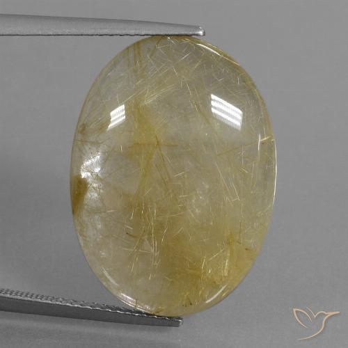 17.46ct Натуральный Яркое золото Рутиловый кварц, Овал, Прозрачный
