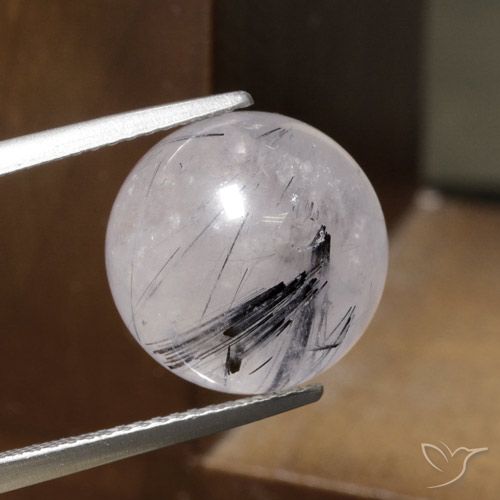 14.19ct Натуральный Очистить с черным Рутиловый кварц, Сфера / Шар, Полупрозрачный