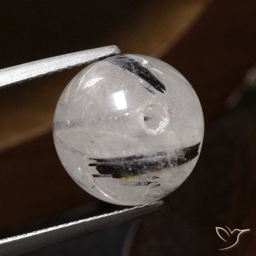 12.31ct Натуральный Очистить с черным Рутиловый кварц, Сфера / Шар, Полупрозрачный