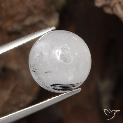 12.16ct Натуральный Очистить с черным Рутиловый кварц, Сфера / Шар, Полупрозрачный