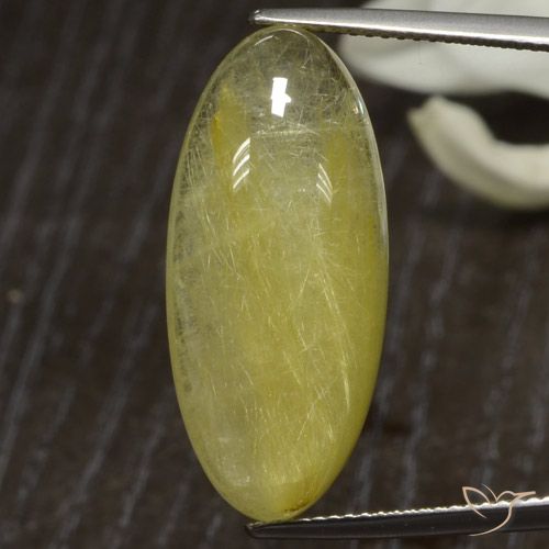 18.94ct Натуральный Средний желтый Рутиловый кварц, Овал, Полупрозрачный