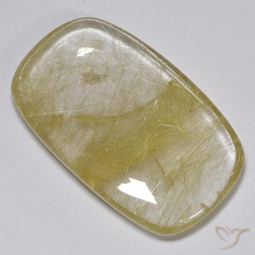 74.88ct Натуральный Землисто-желтый Рутиловый кварц, Подушка, Полупрозрачный