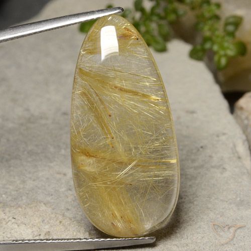 22.57ct Натуральный Тосканский желтый Рутиловый кварц, Форма груши, Полупрозрачный