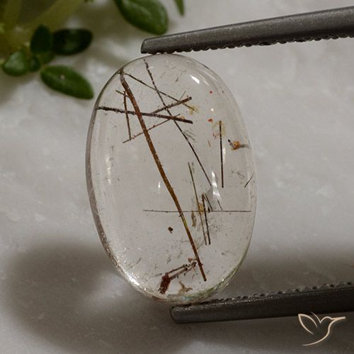 3.42ct Натуральный Очистить с медью Рутиловый кварц, Овал, Прозрачный