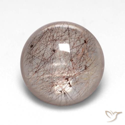 4.98ct Натуральный Светло-ореховый коричневый Рутиловый кварц, Круглый, Прозрачный